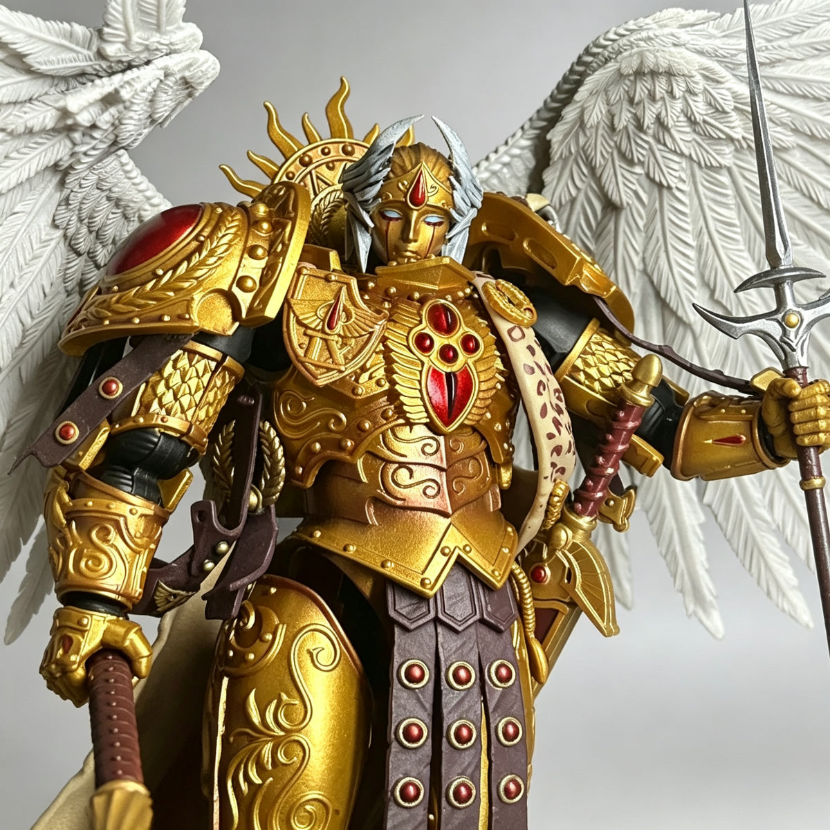 Custom Blood Angels Sanguinary Guard Mask - 1/18 Action Figure Upgrade - Image 4
