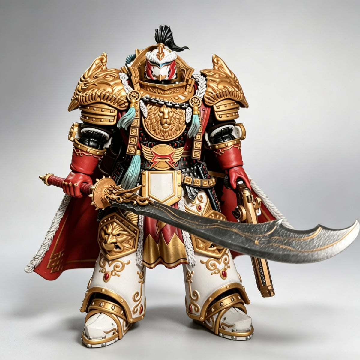 Custom Curved Power Dao with Damascus Pattern - 1/18 Action Figure Weapon Upgrade - Image 2