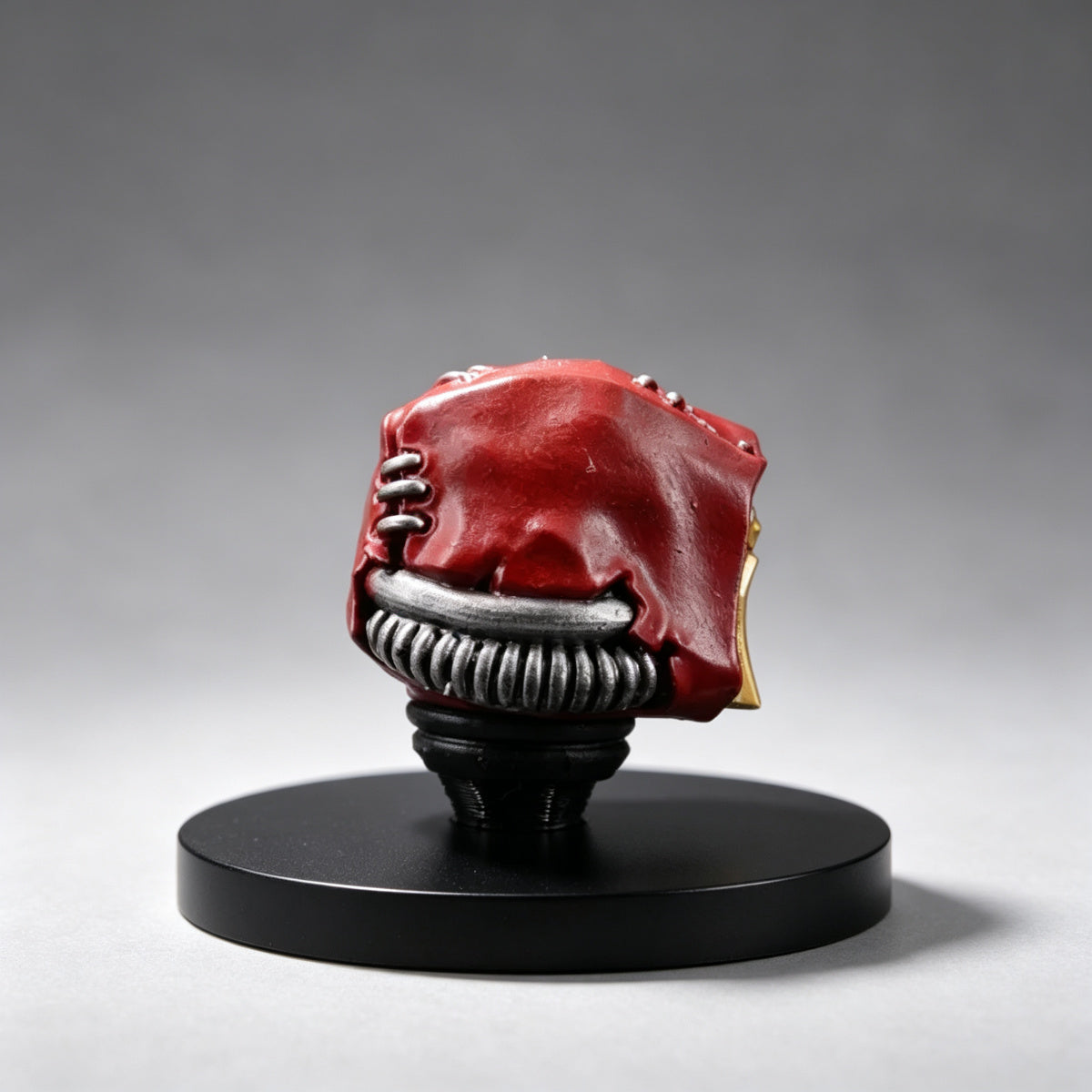Custom Cypher Helmet - Red Hooded Face Grille - Image 3
