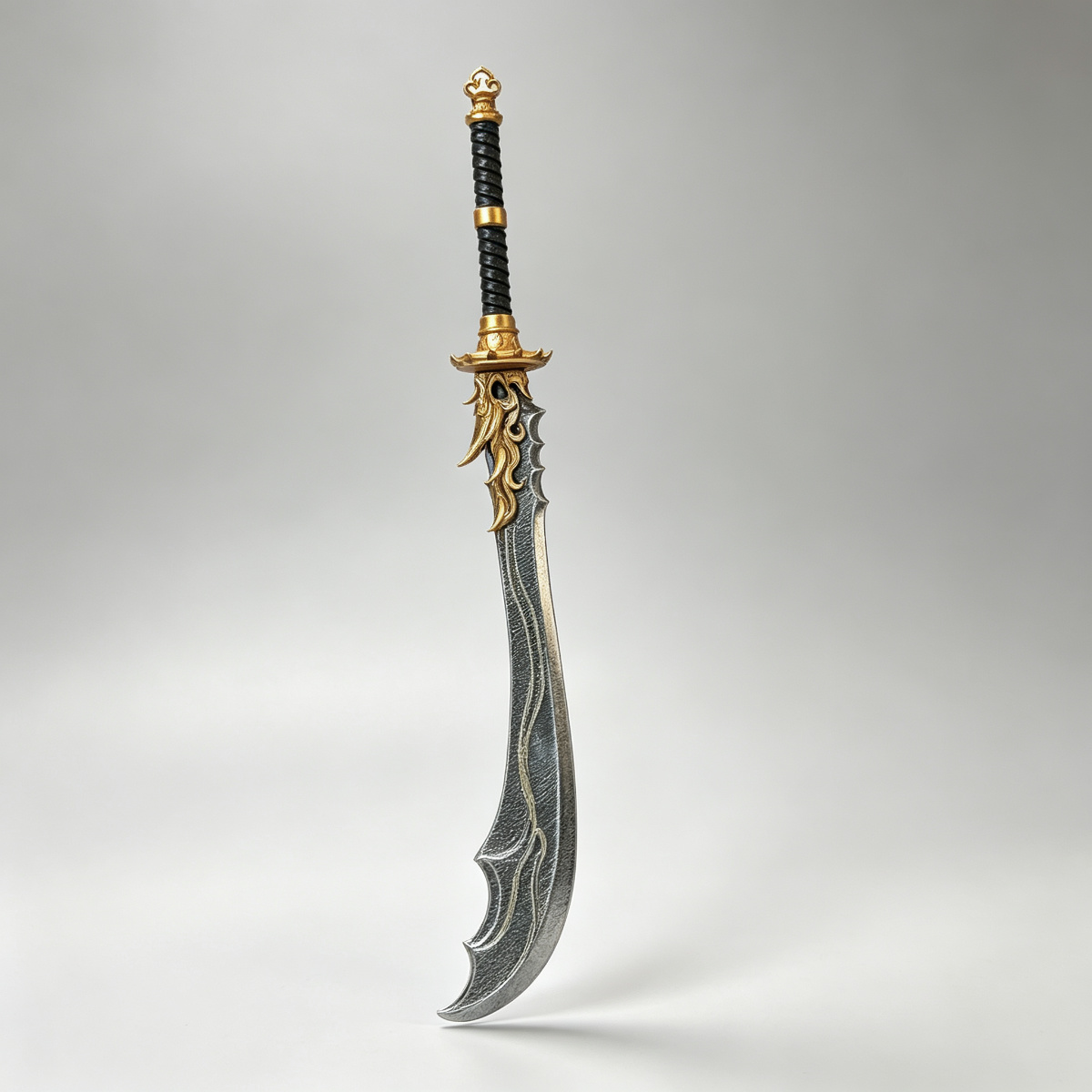 Custom Dragon Guan Dao Curved Power Blade - 1/18 Action Figure Weapon Upgrade - B