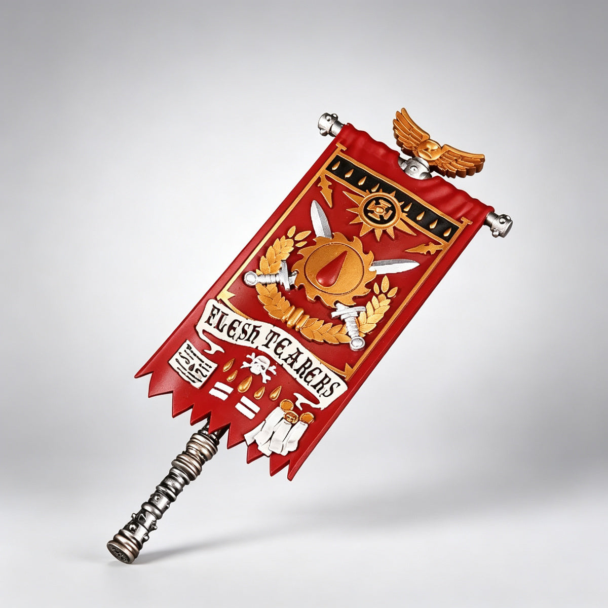 Custom Flesh Tearers Banner - Blood Drop & Crossed Swords - Image 2