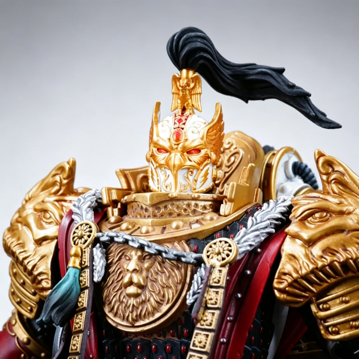 Custom Jaghatai Khan Helmet - White Gold Eagle Mask - Image 6