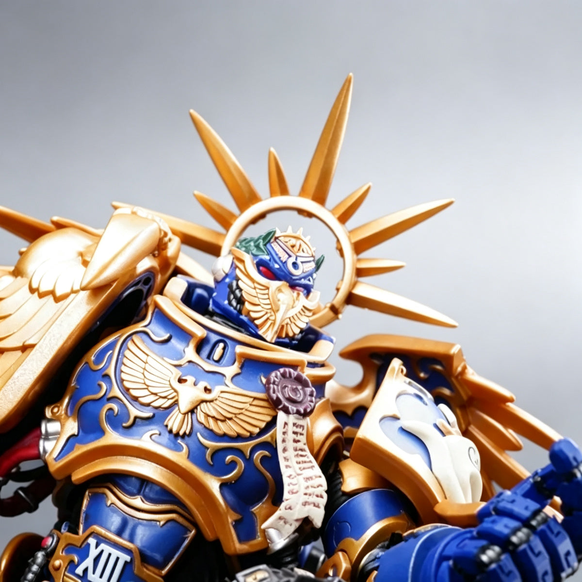 Custom Roboute Guilliman Primarch Helmet Head Sculpt - Eagle Mask & Iron Halo - Image 6