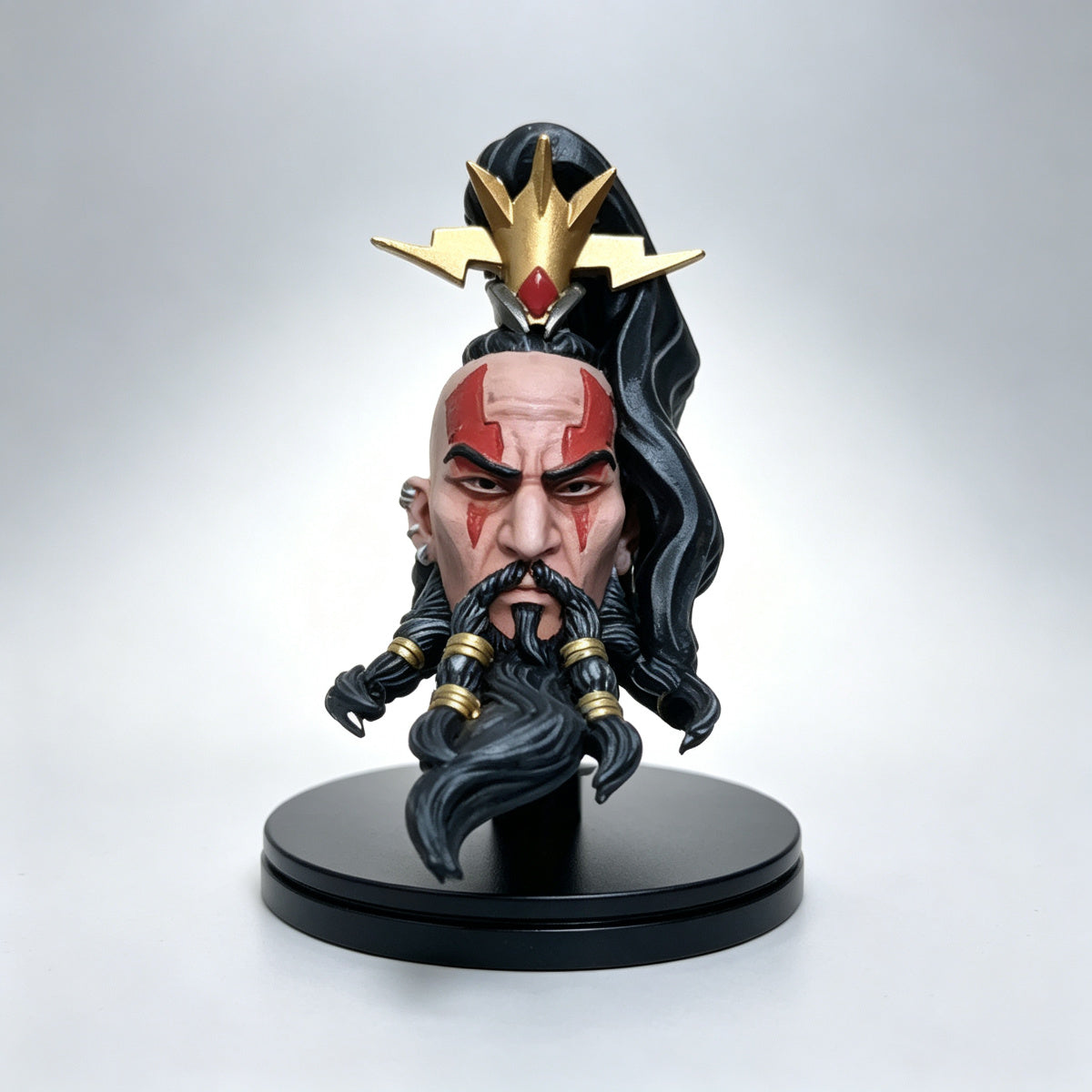 Custom White Scars Jaghatai Khan Primarch Unhelmeted Head Sculpt - Custom Action Figure Head Upgrade - Image 3
