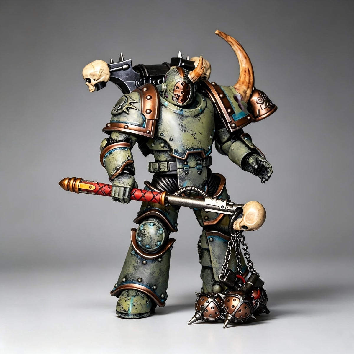 Death Guard Plague Marine - 1/18 Custom (Flail of Corruption & Mark III Armor)