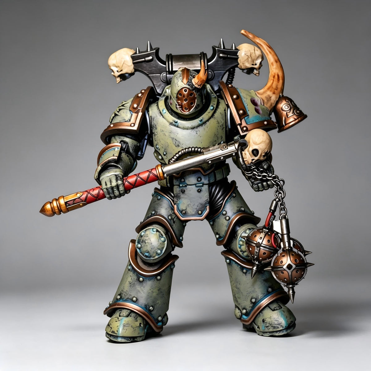 Death Guard Plague Marine - 1/18 Custom (Flail of Corruption & Mark III Armor) - Image 2