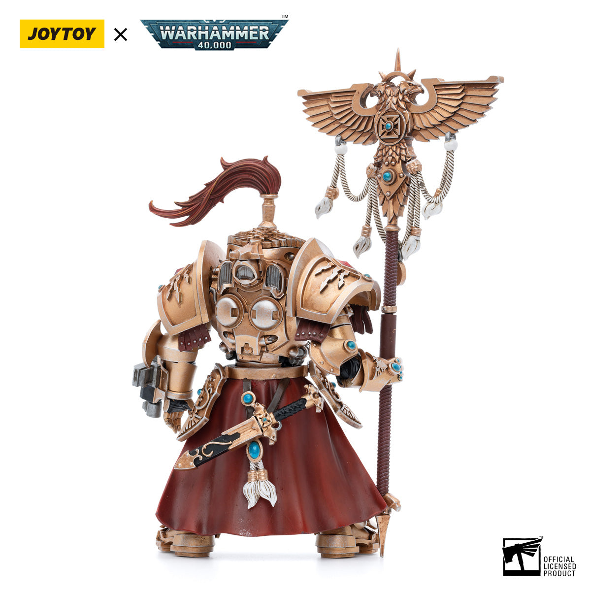 JOYTOY Warhammer 40K Adeptus Custodes Vexilus Praetor in Allarus Terminator Armour Phelam Tolguror figure