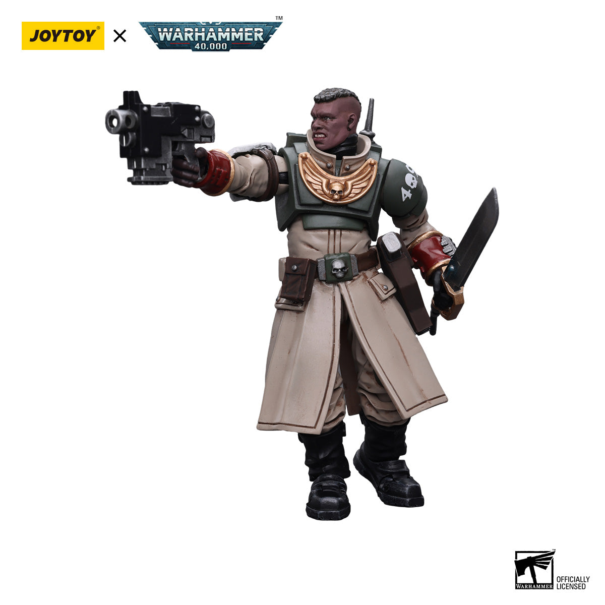 JOYTOY Warhammer 40K Astra Militarum Cadian Command Squad Commander figure