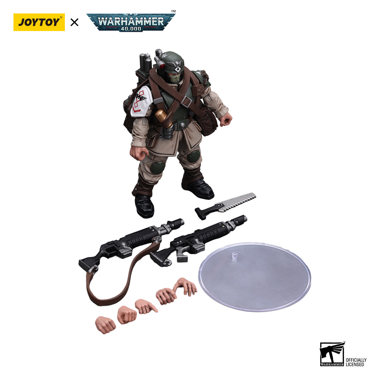 JOYTOY Warhammer 40K Astra Militarum Cadian Command Squad Veteran figure