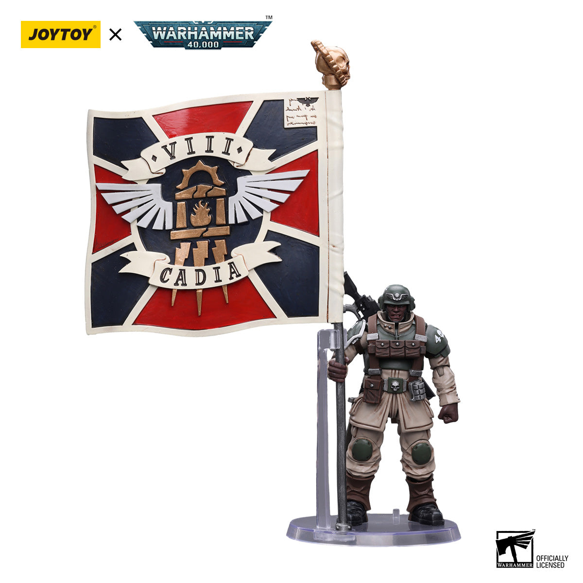 JOYTOY Warhammer 40K Astra Militarum Cadian Command Squad Veteran figure