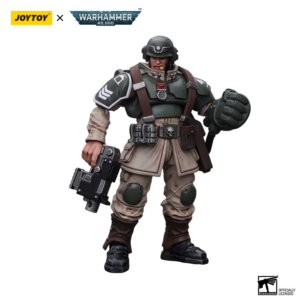 JOYTOY Warhammer 40K Astra Militarum Cadian Command Squad Veteran figure