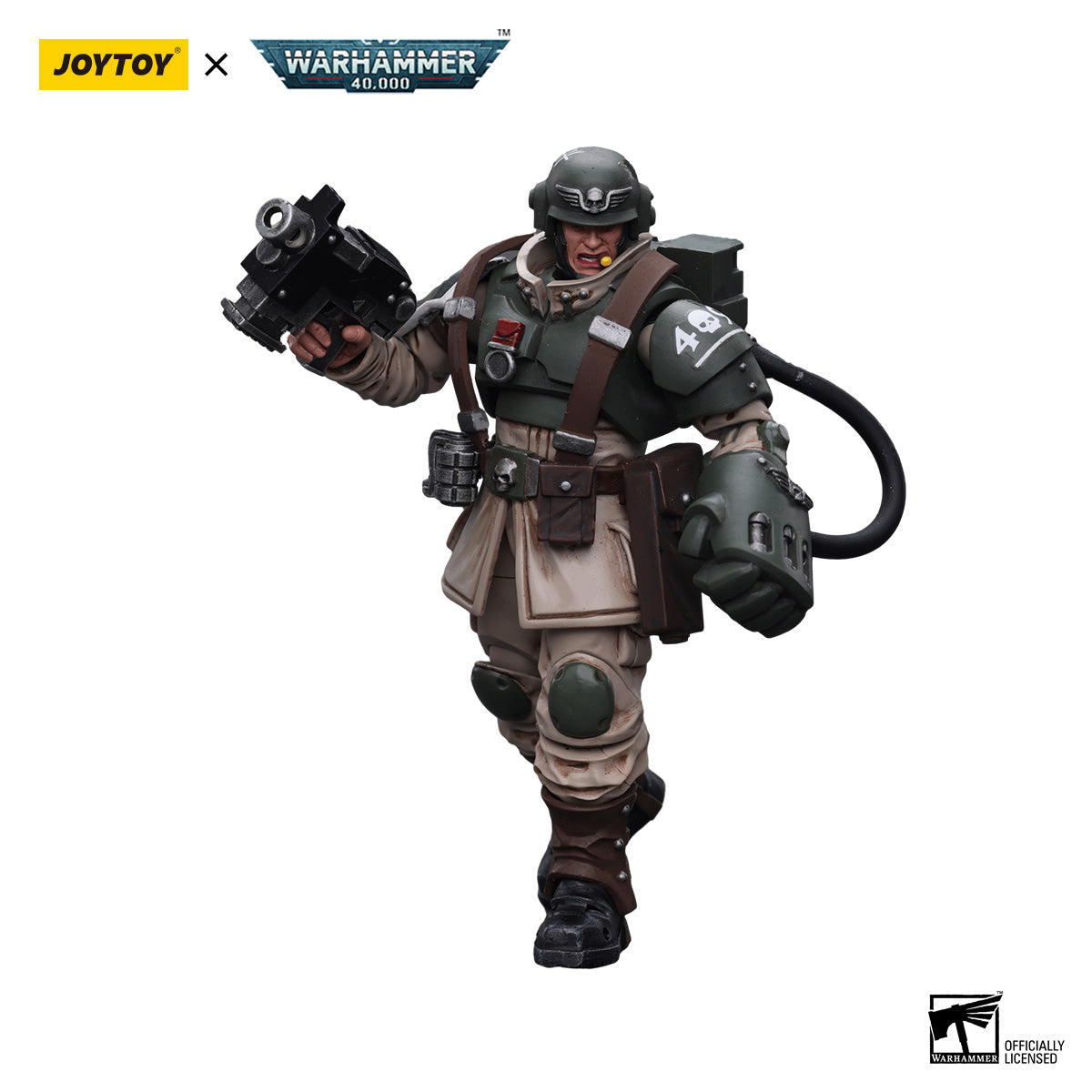 JOYTOY Warhammer 40K Astra Militarum Cadian Command Squad Veteran figure