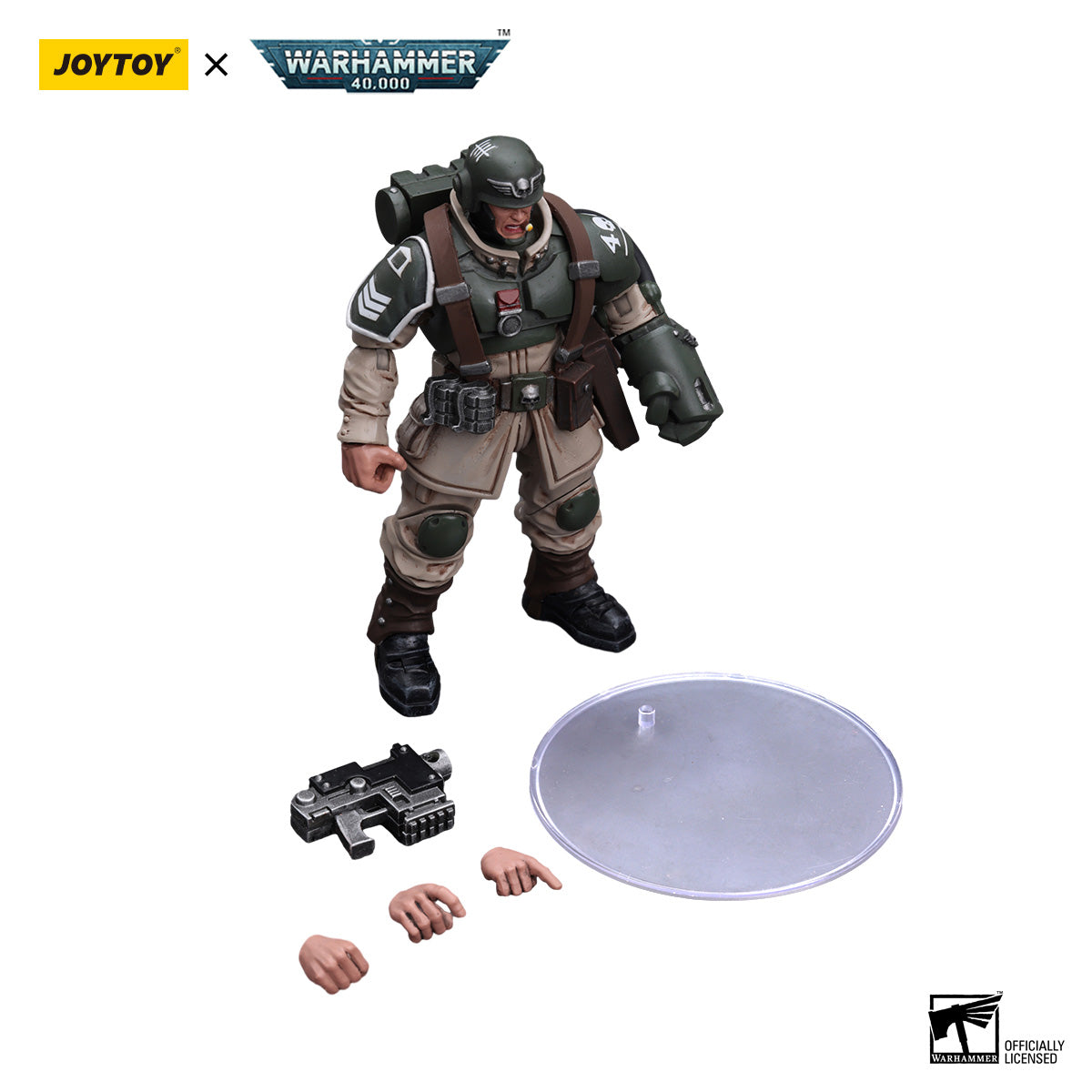 JOYTOY Warhammer 40K Astra Militarum Cadian Command Squad Veteran figure