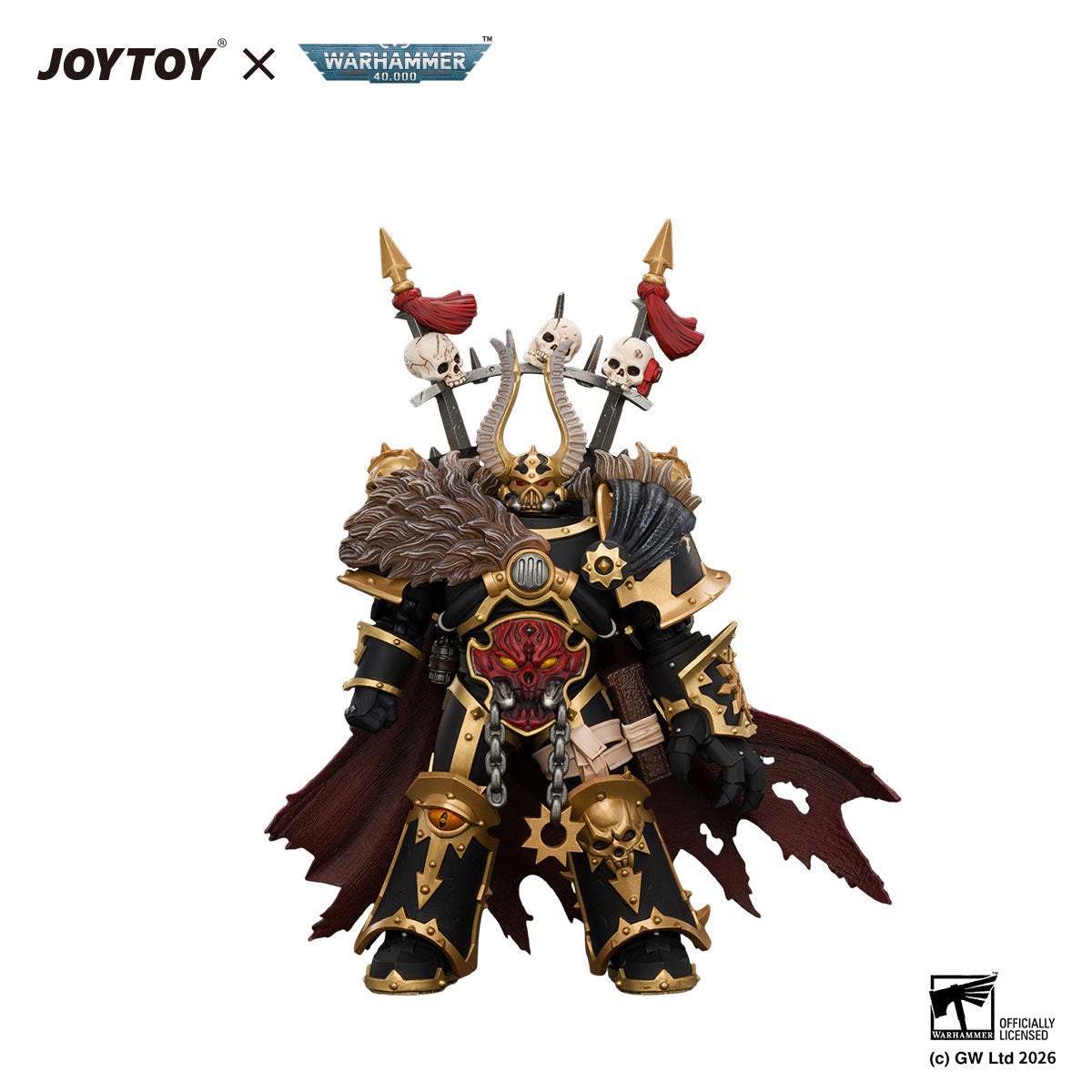 JOYTOY Warhammer 40K Black Legion Chaos Lord figure