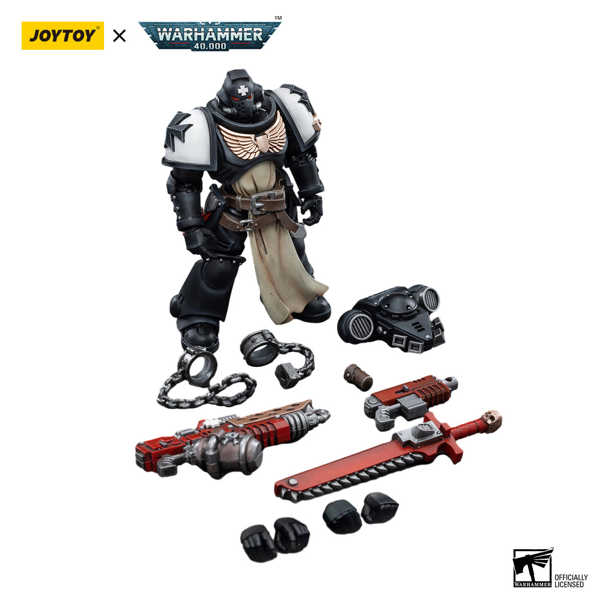 JOYTOY Warhammer 40K Black Templars Primaris Initiate Brother Raemont figure
