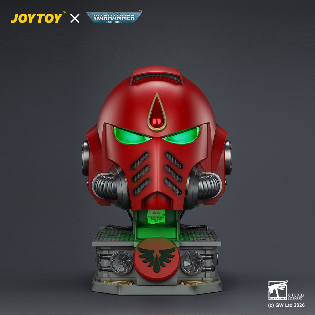 JOYTOY Warhammer 40K Blood Angels MkX Helmet & Display Stand figure