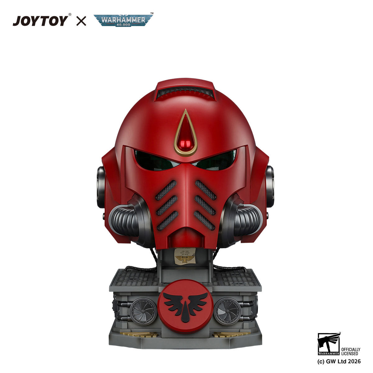 JOYTOY Warhammer 40K Blood Angels MkX Helmet & Display Stand figure