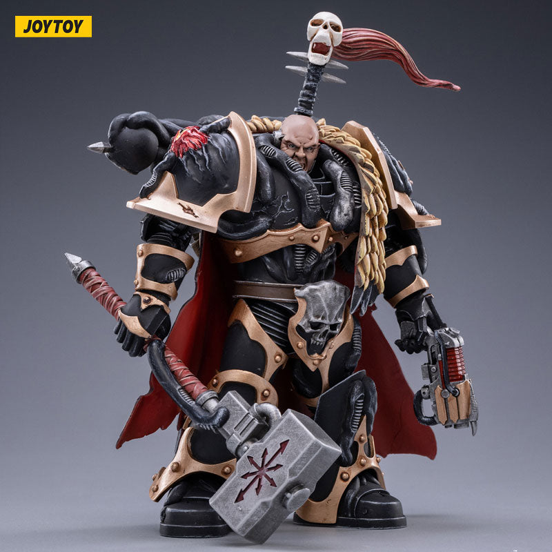 JOYTOY Warhammer 40K Black Legion Chaos Space Marines Black Legion Chaos Lord Khalos the Ravager figure