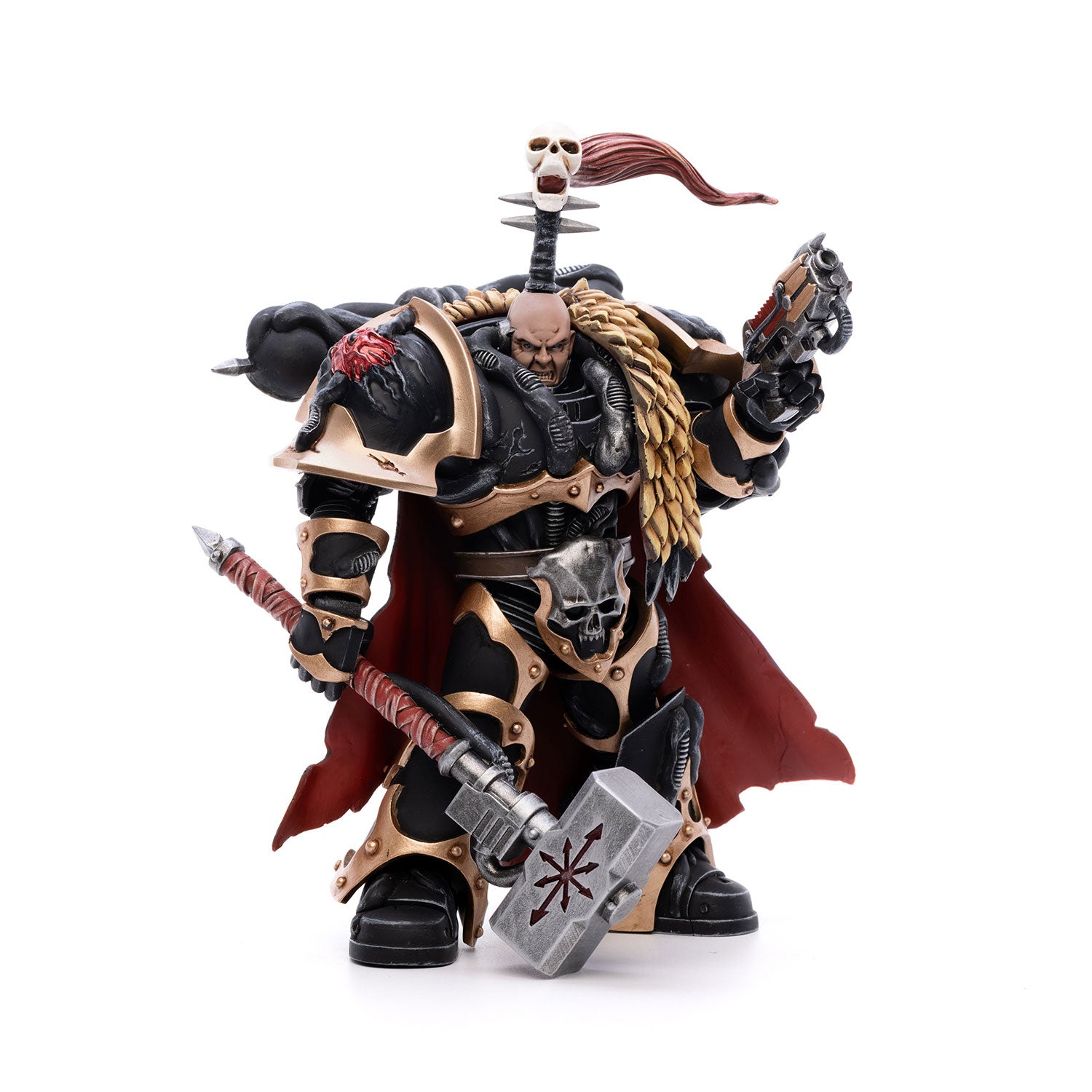 JOYTOY Warhammer 40K Black Legion Chaos Space Marines Black Legion Chaos Lord Khalos the Ravager figure