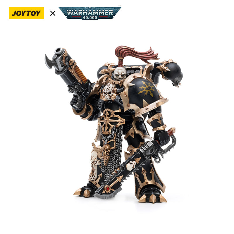 JOYTOY Warhammer 40K Black Legion Chaos Space Marines Black Legion Havocs Champion Brother Slael figure