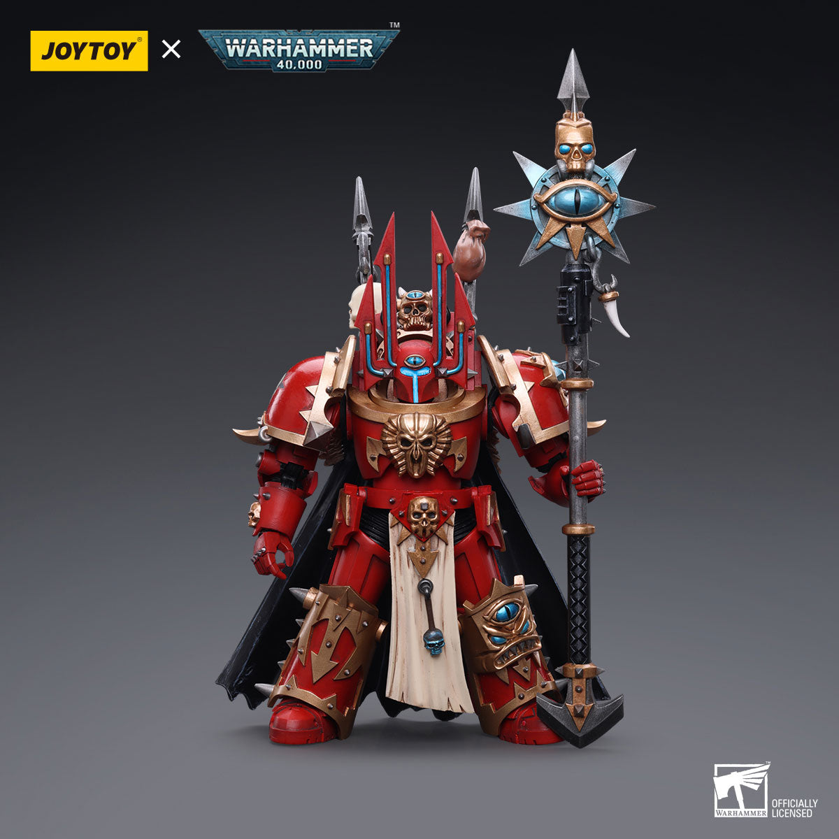 JOYTOY Warhammer 40K Chaos Space Marines Crimson Slaughter Sorcerer Lord in Terminator Armour figure