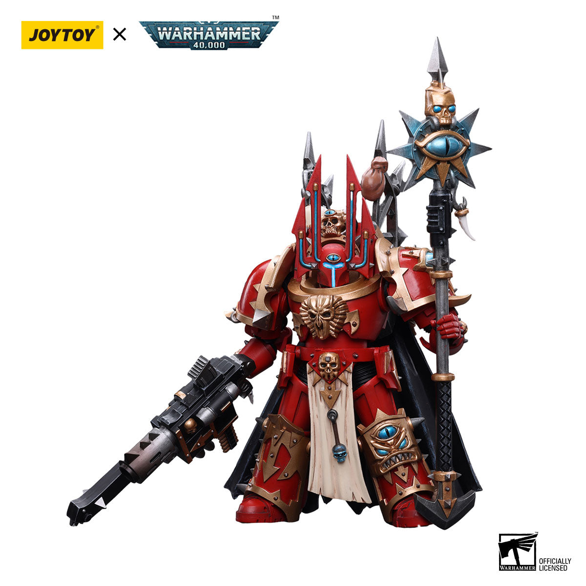 JOYTOY Warhammer 40K Chaos Space Marines Crimson Slaughter Sorcerer Lord in Terminator Armour figure