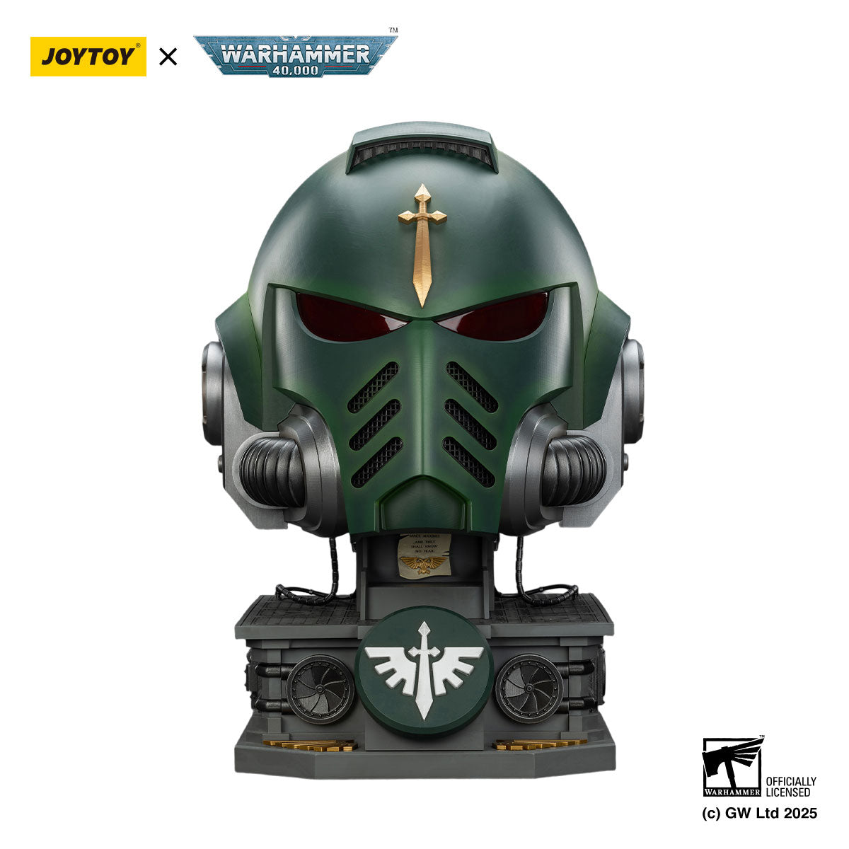 JOYTOY Warhammer 40K Dark Angels MkX Helmet & Display Stand figure