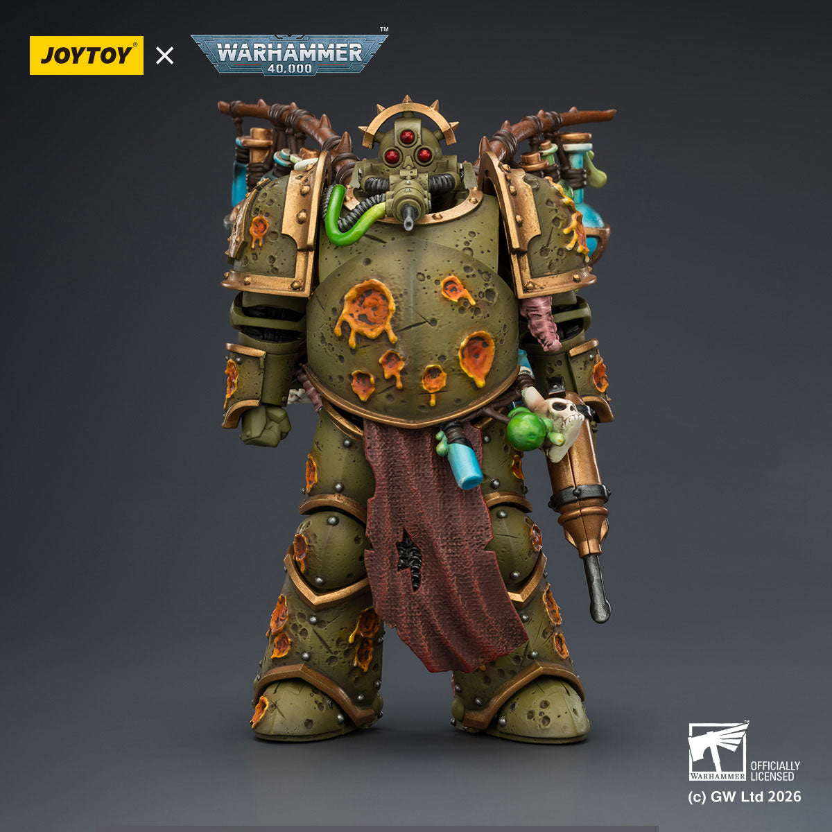 JOYTOY Warhammer 40K Death Guard Biologus Putrifier figure
