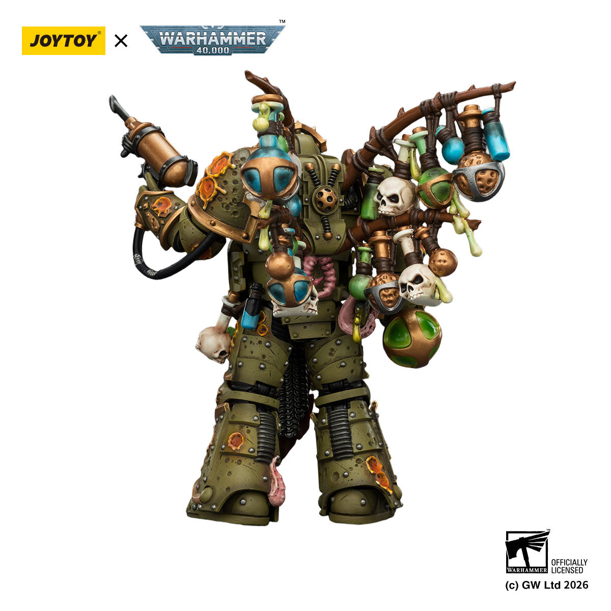JOYTOY Warhammer 40K Death Guard Biologus Putrifier figure