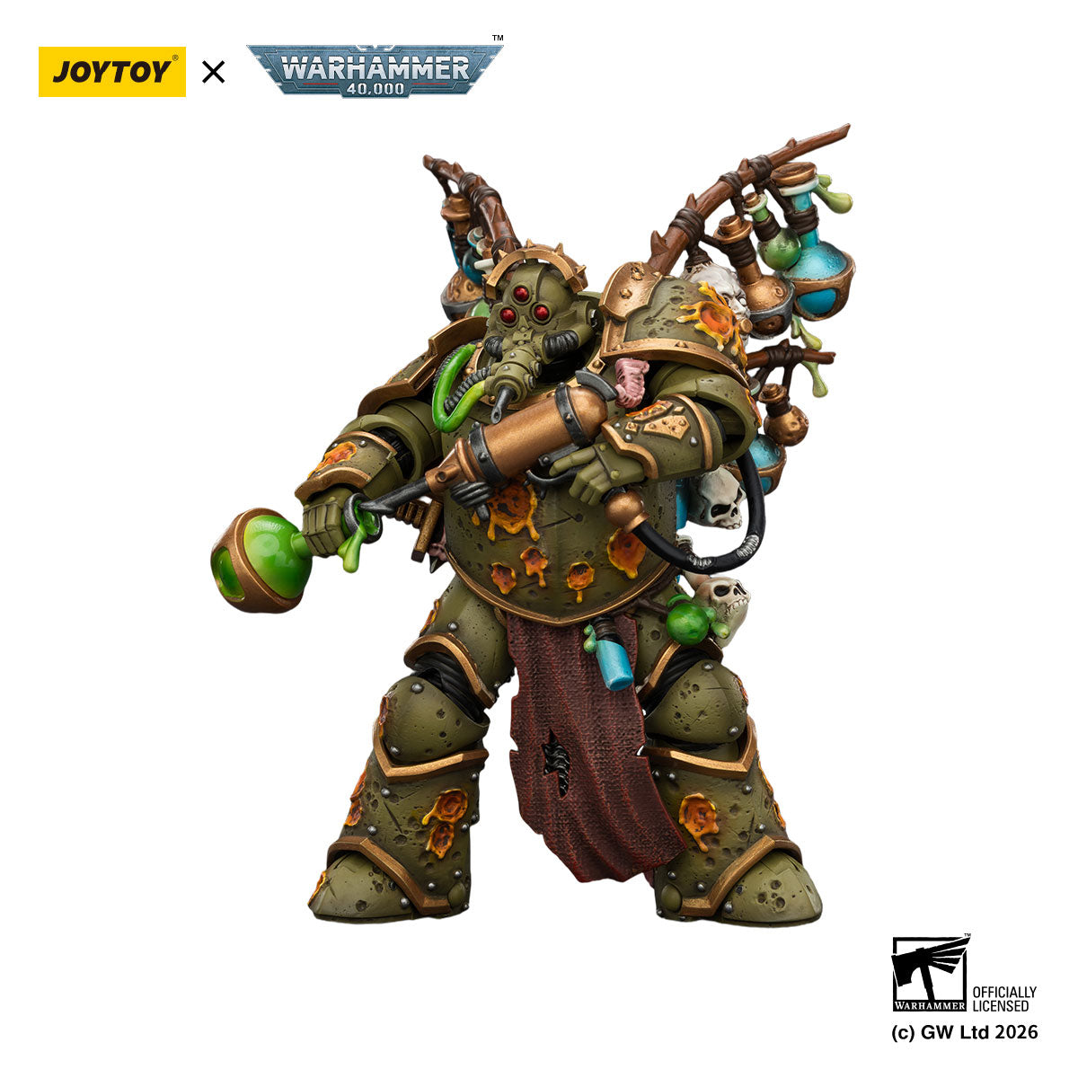JOYTOY Warhammer 40K Death Guard Biologus Putrifier figure