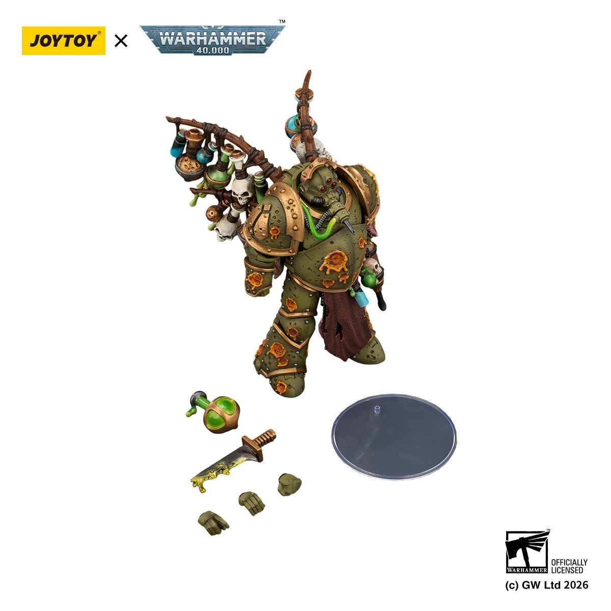 JOYTOY Warhammer 40K Death Guard Biologus Putrifier figure