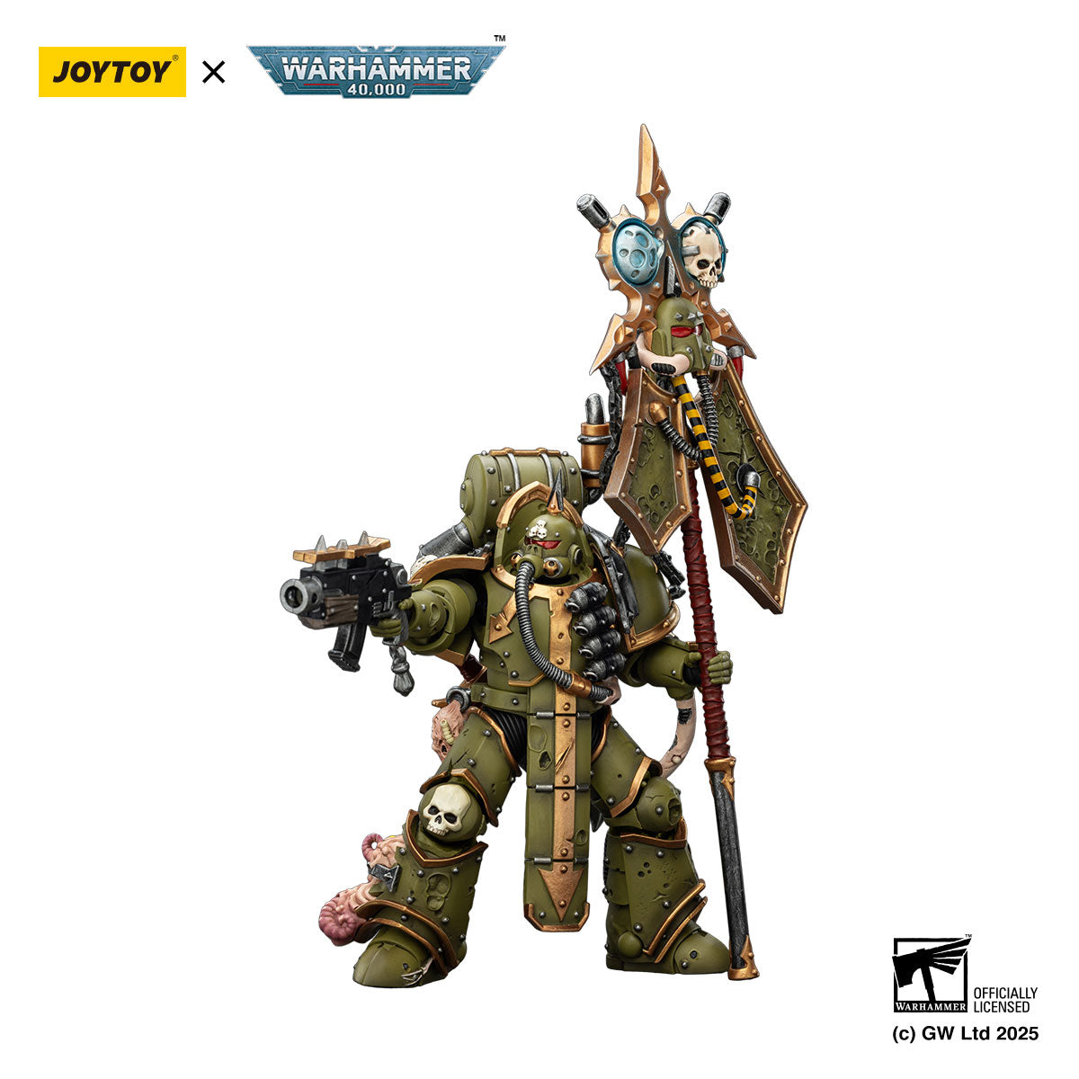 JOYTOY Warhammer 40K Death Guard Plague Marine lcon bearer figure