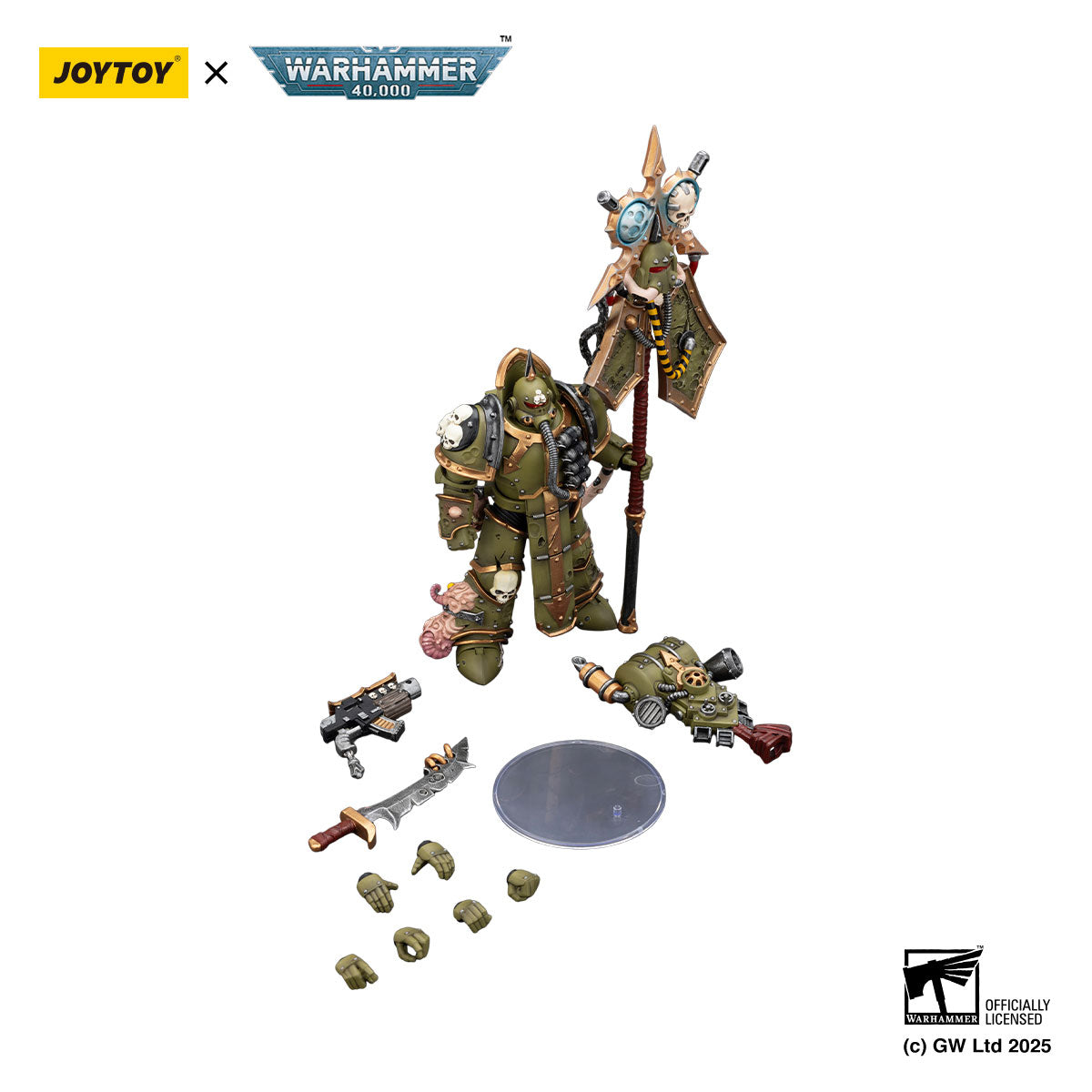 JOYTOY Warhammer 40K Death Guard Plague Marine lcon bearer figure