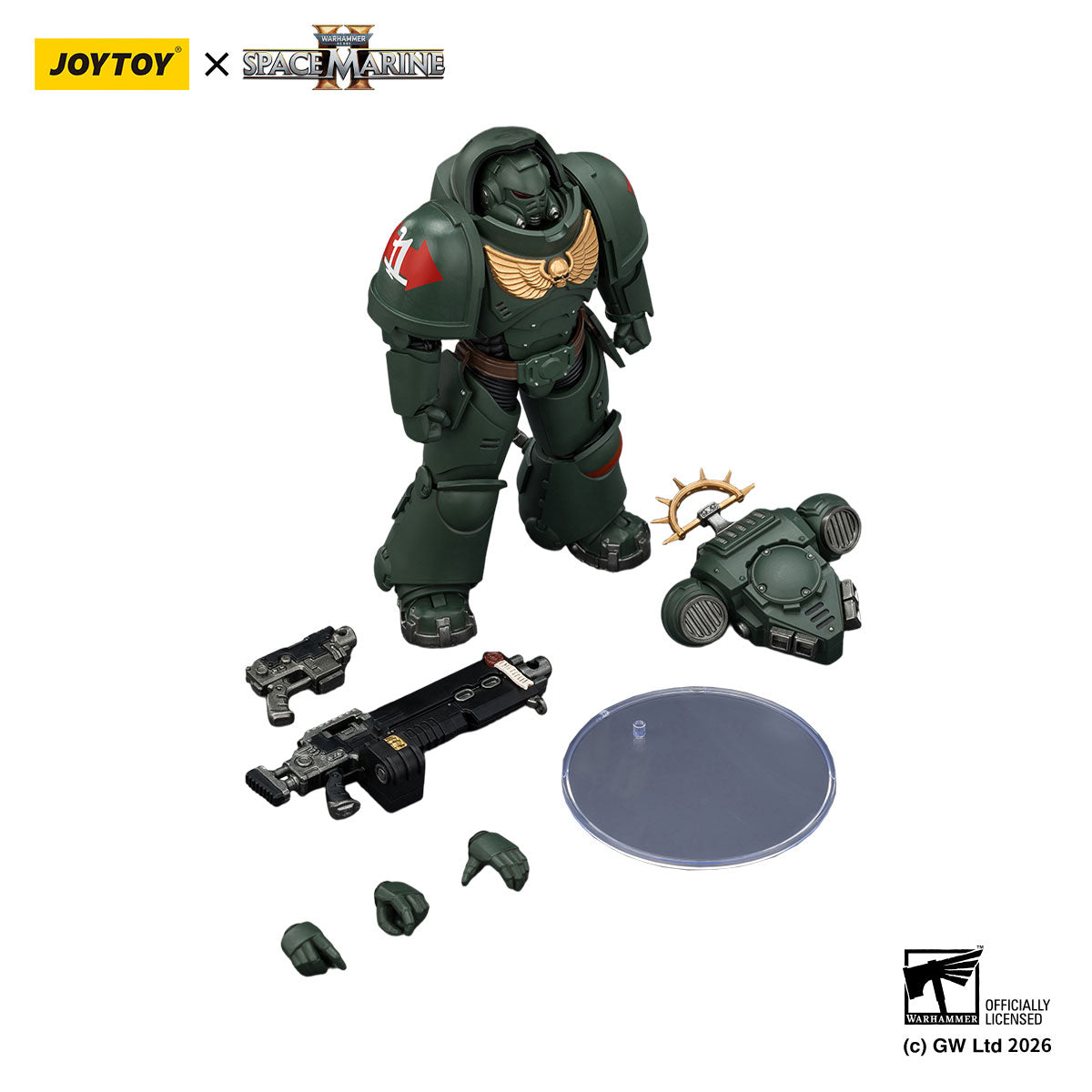 JOYTOY Warhammer 40K Space Marine 2 Dark Angels Game Edition Dark Angels Heavy Intercessor figure