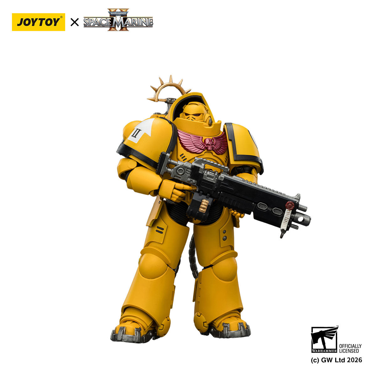 JOYTOY Warhammer 40K Space Marine 2 Imperial Fists Game Edition Imperial Fists Heavy Intercessor figure