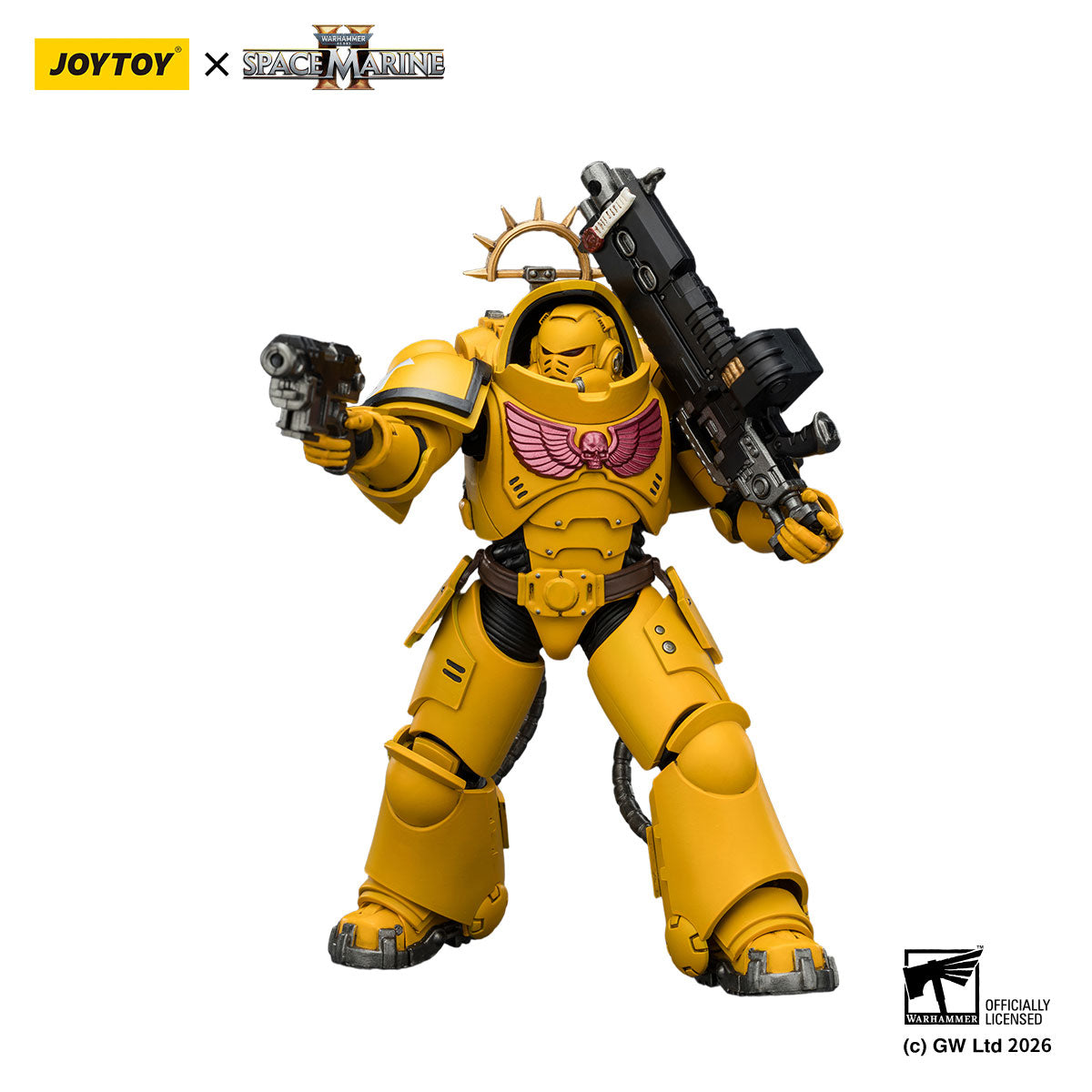 JOYTOY Warhammer 40K Space Marine 2 Imperial Fists Game Edition Imperial Fists Heavy Intercessor figure