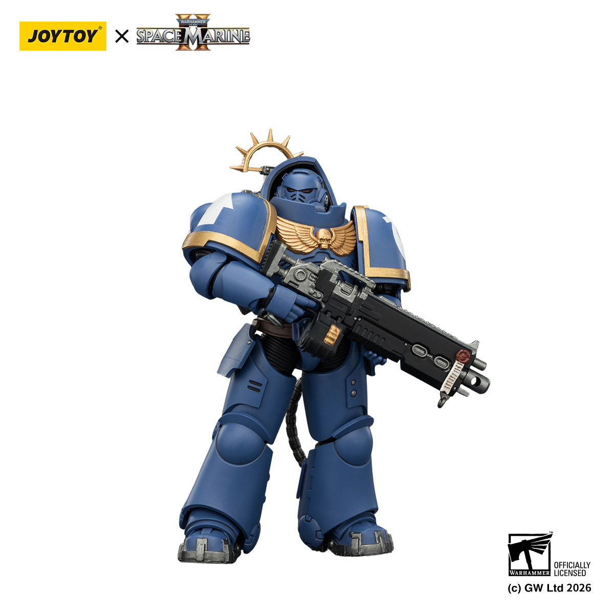 JOYTOY Warhammer 40K Space Marine 2 Ultramarines Game Edition Ultramarines Heavy Intercessor figure