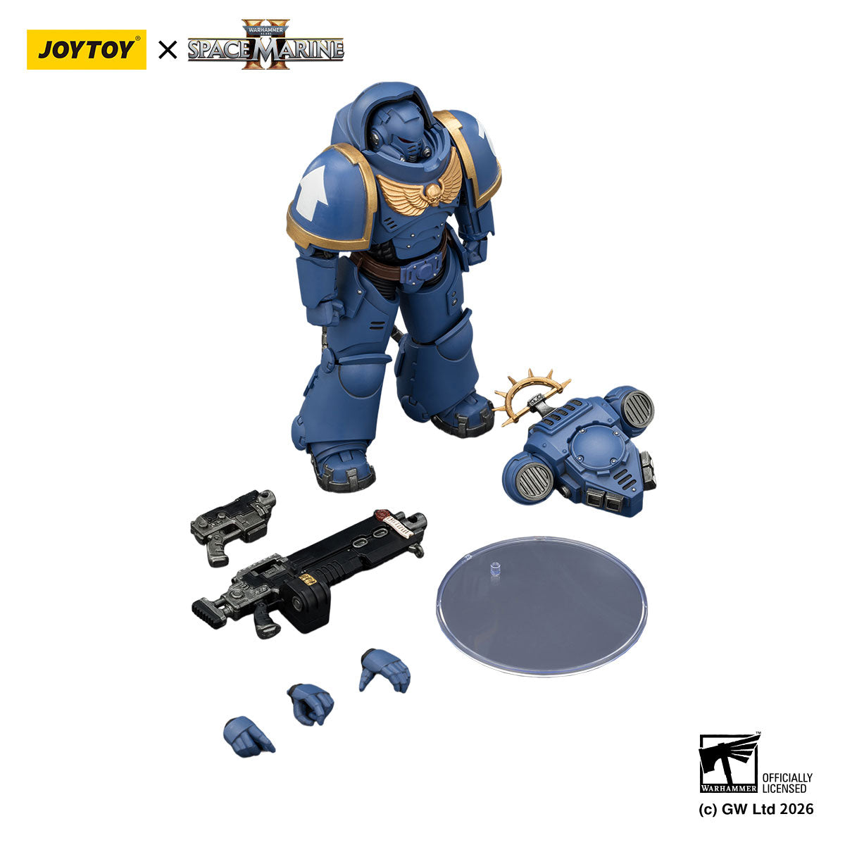 JOYTOY Warhammer 40K Space Marine 2 Ultramarines Game Edition Ultramarines Heavy Intercessor figure