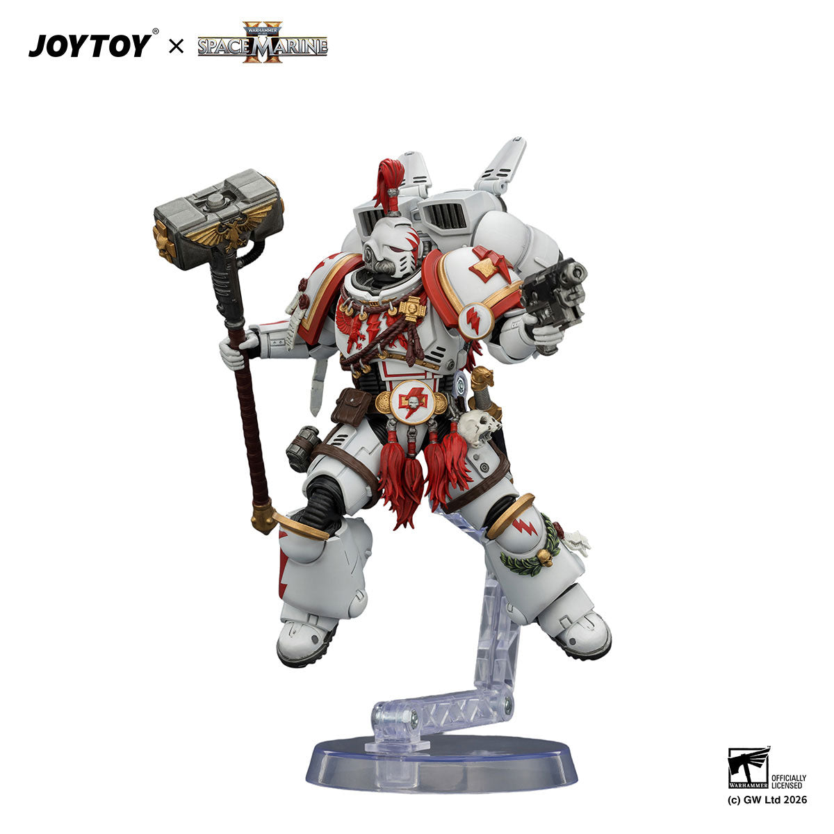 JOYTOY Warhammer 40K Space Marine 2 White Scars Game Edition White Scars Assault Intercessor Champion figure