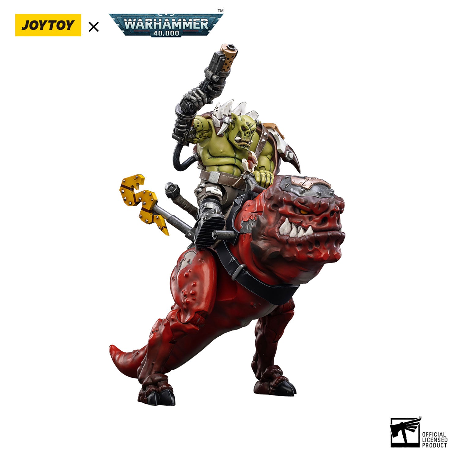 JOYTOY Warhammer 40K Ork Kommandos Orks Squighog Nob On Smasha Squig figure
