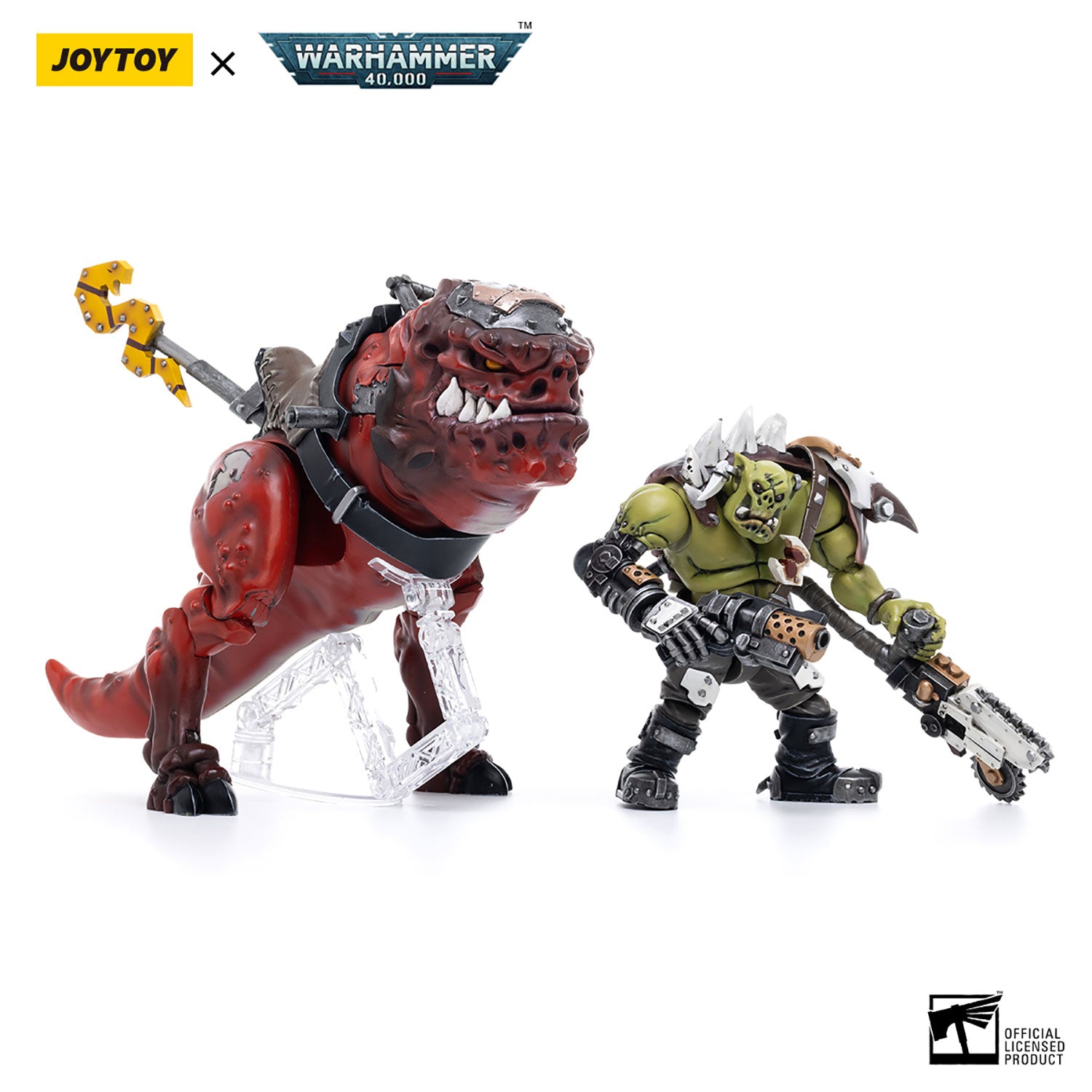 JOYTOY Warhammer 40K Ork Kommandos Orks Squighog Nob On Smasha Squig figure