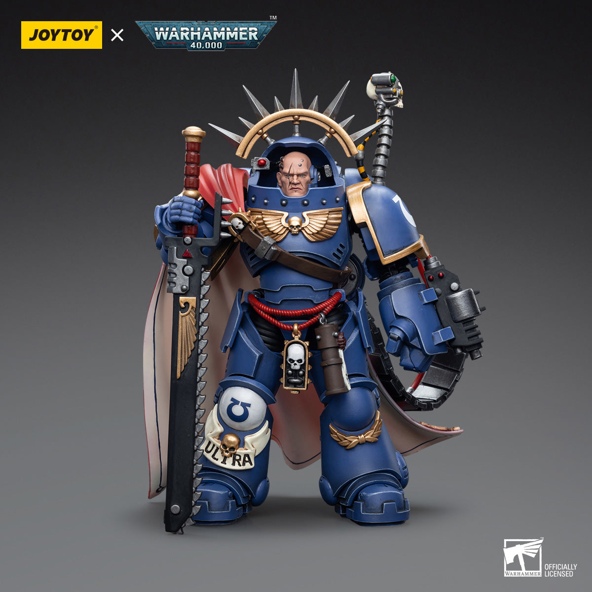 JOYTOY Warhammer 40K Ultramarines Captain in Gravis Armour figure