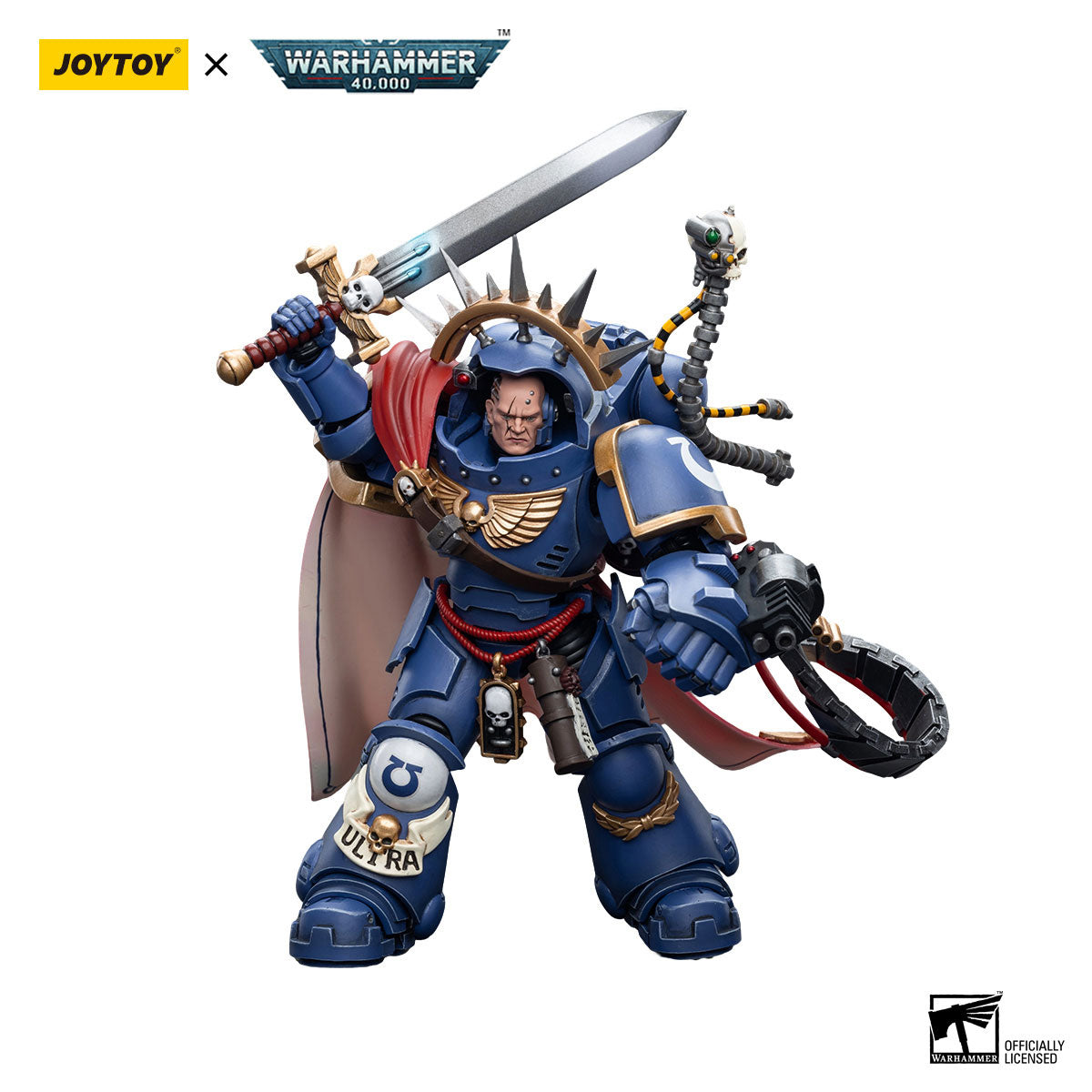 JOYTOY Warhammer 40K Ultramarines Captain in Gravis Armour figure