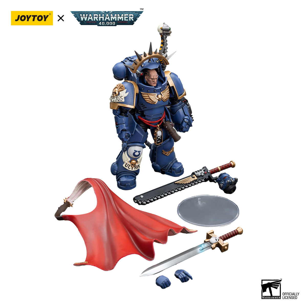JOYTOY Warhammer 40K Ultramarines Captain in Gravis Armour figure