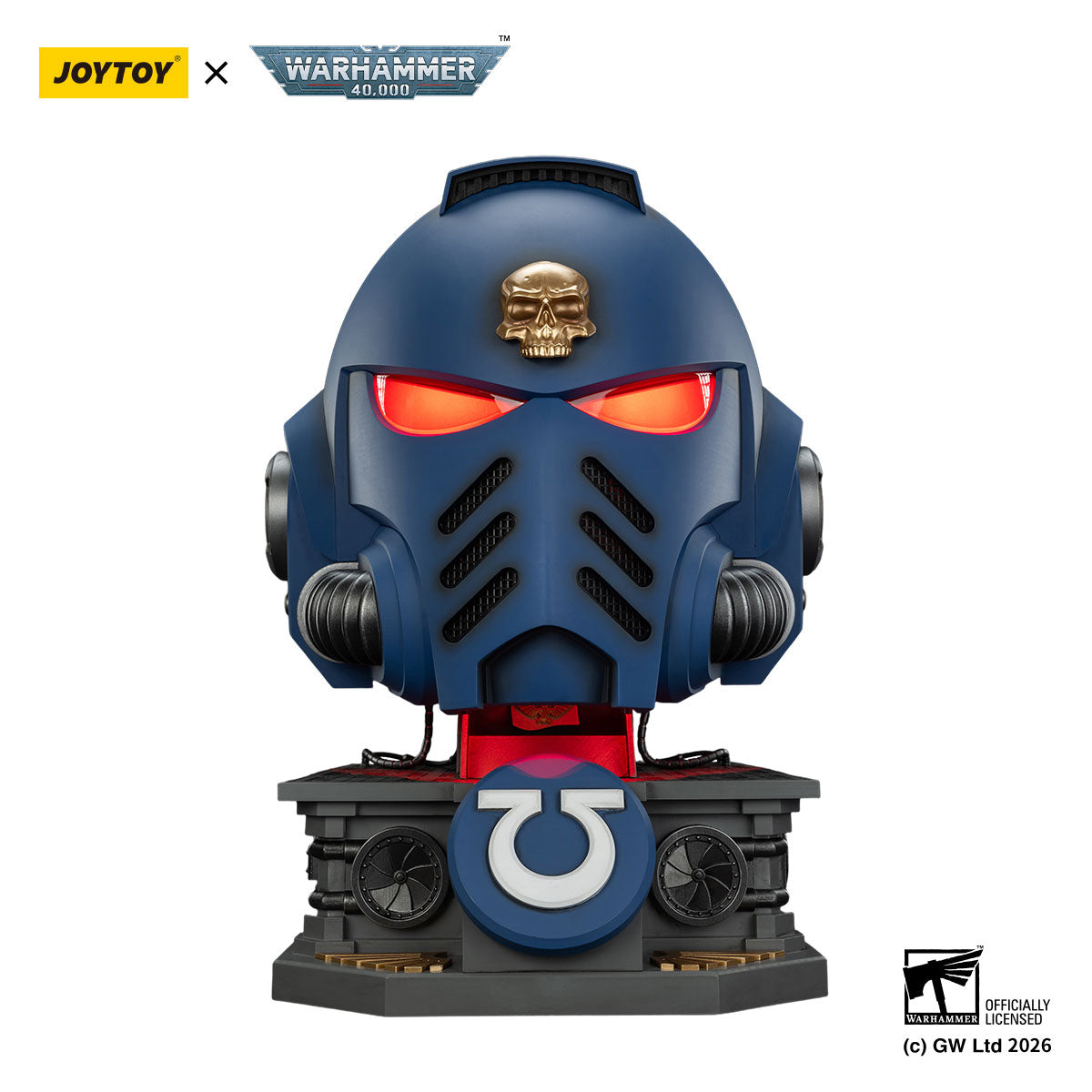JOYTOY Warhammer 40K Ultramarines Captain MkX Helmet & Display Stand figure