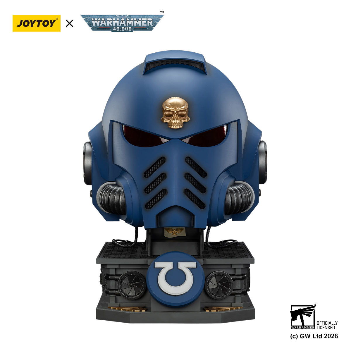 JOYTOY Warhammer 40K Ultramarines Captain MkX Helmet & Display Stand figure