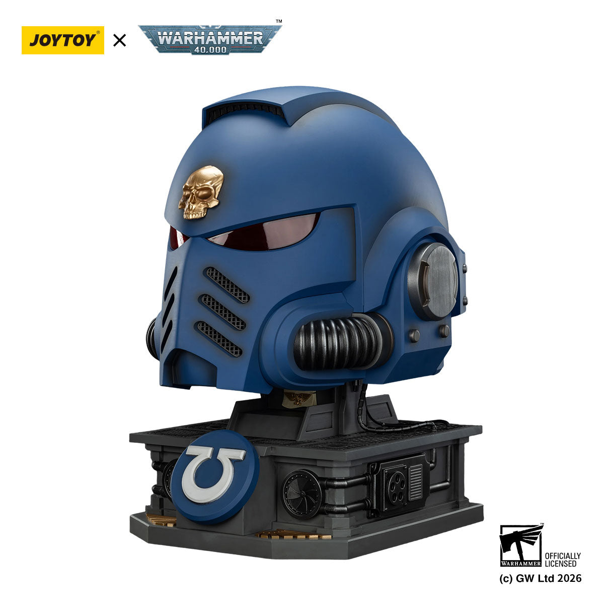 JOYTOY Warhammer 40K Ultramarines Captain MkX Helmet & Display Stand figure