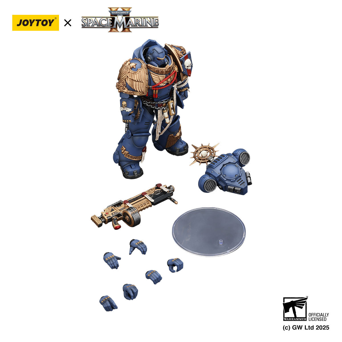 JOYTOY Warhammer 40K Space Marine 2 Ultramarines Heavy Relic Primus Armor figure