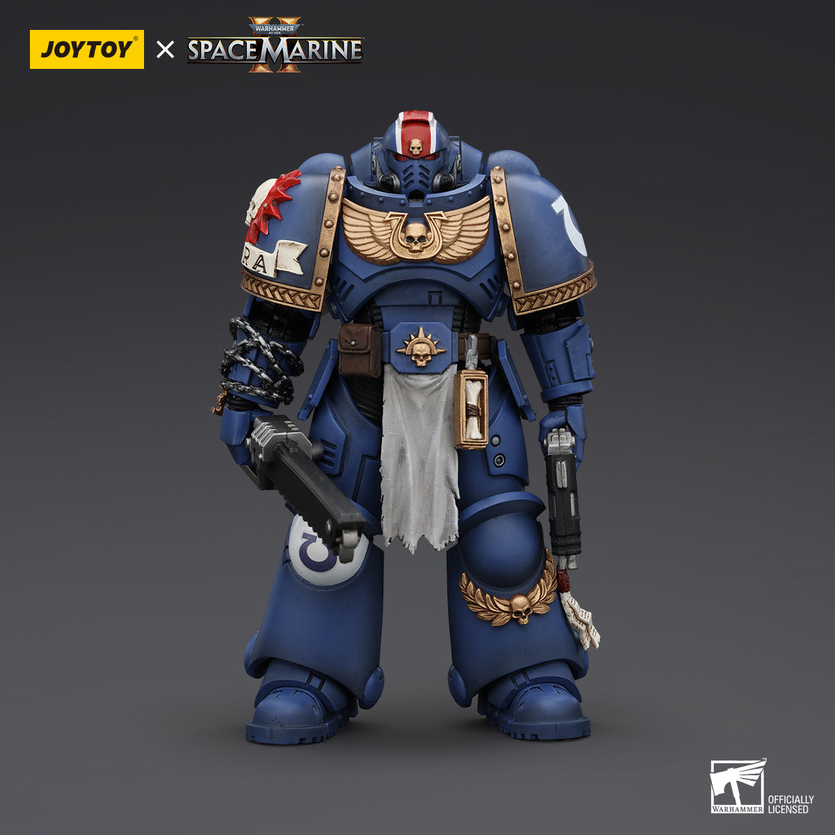 JOYTOY Warhammer 40K Space Marine 2 Ultramarines Lieutenant Titus figure