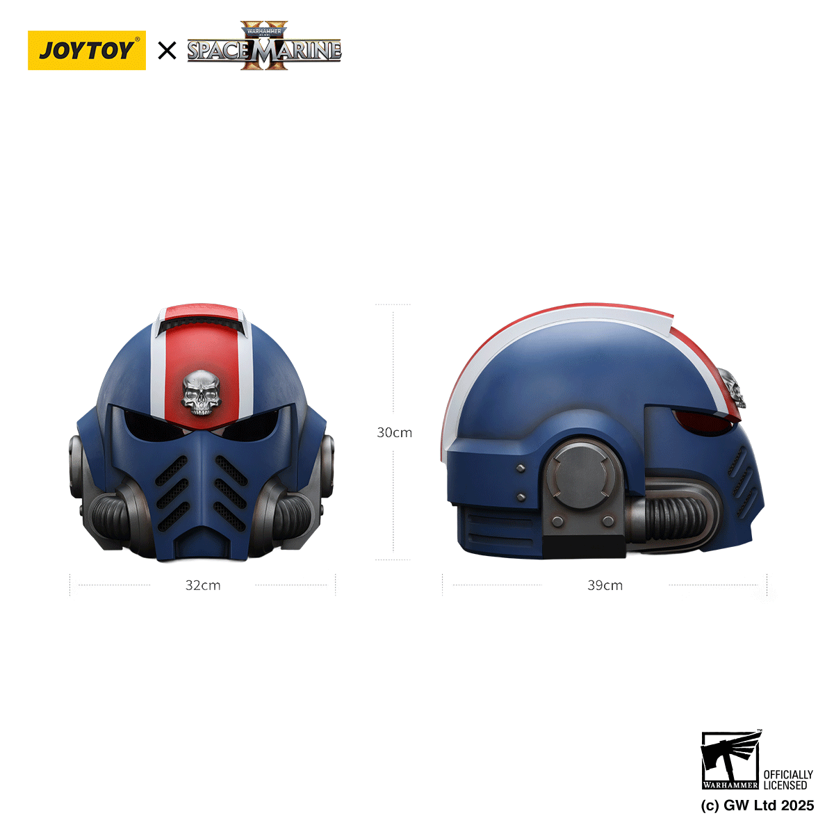 JOYTOY Warhammer 40K Space Marine 2 Ultramarines Lieutenant Titus' MkX Helmet figure